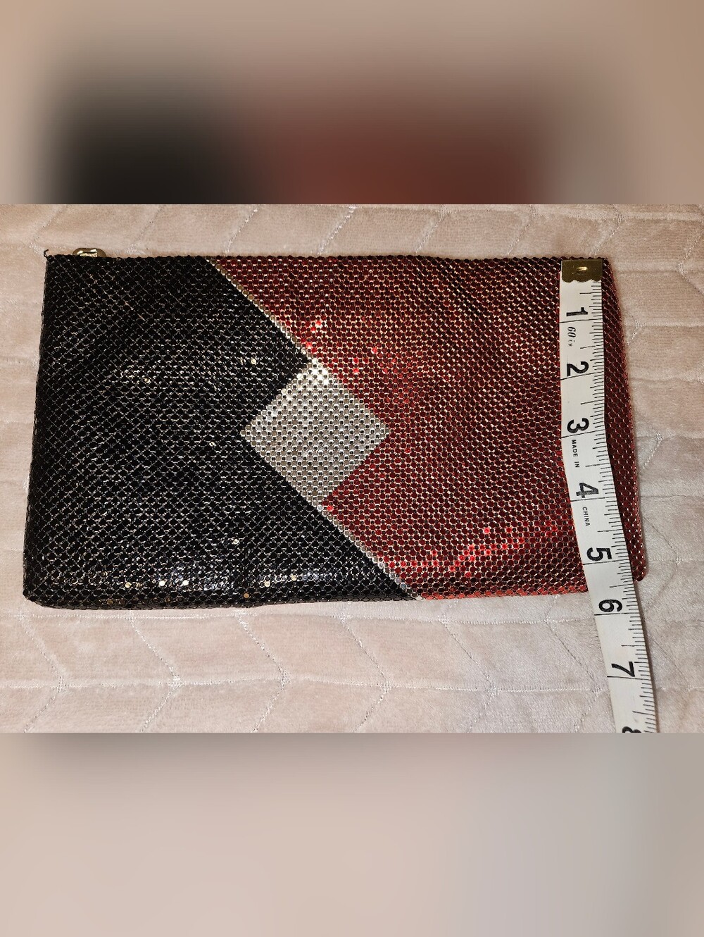 Whiting & Davis Black & Silver Sequin Geometric Clutch - Picture 13 of 13